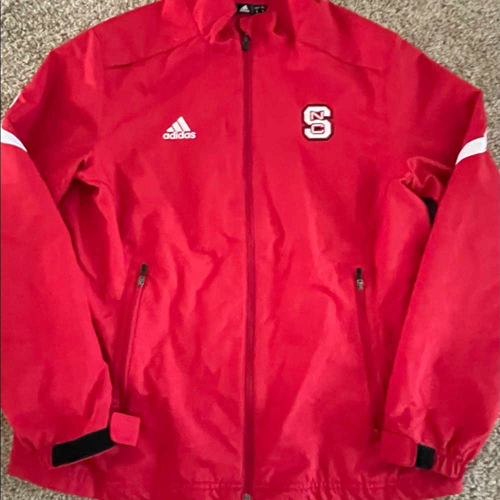 Kids size large zip up North Carolina State Adidas jacket